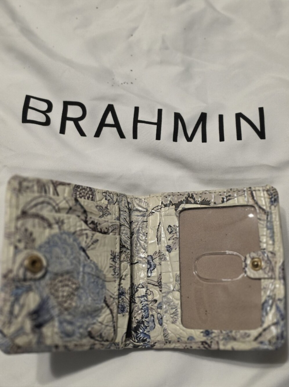 Brahmin Floral Melbourne Croc-embossed Satchel and Matching Wallet EUC - Picture 13 of 16
